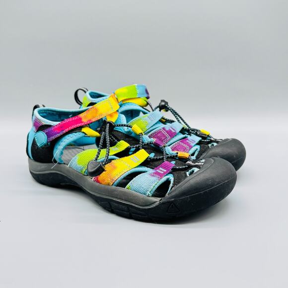 Keen Sandals Boys 5 Rainbow Tie Dye Newport H2 Hiking Outdoor Trekking Shoes - Picture 2 of 12